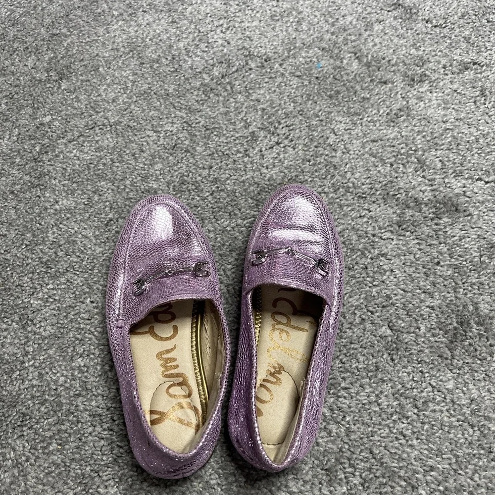 Sam Edelman Shoes Girls Size 13 Purple Metallic Loafer Horsebit Slip‎ On EU 31